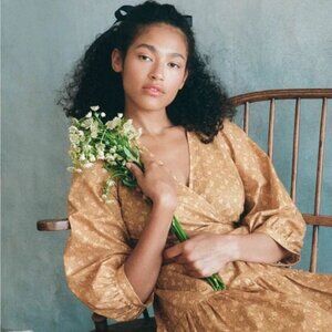 NEW NWT Christy Dawn Talia Wrap Dress Biscotti Cosmo Floral